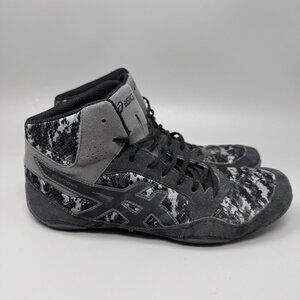 ASICS Wrestling Shoes Mens 10.5 SnapDown Gray Black Camo Athletic J703J